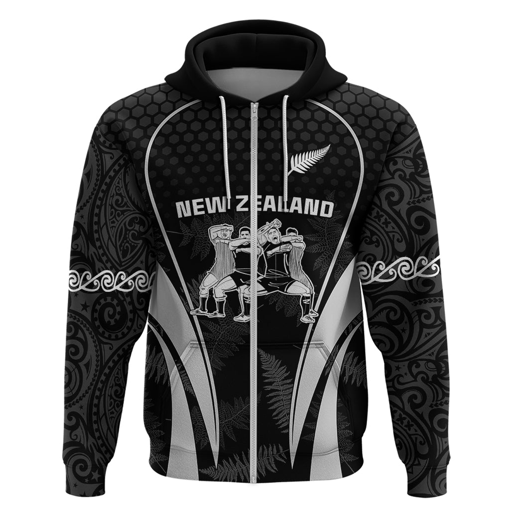 Custom New Zealand Aotearoa Rugby Hoodie Haka Dance Mixed Silver Fern Sporty Style LT9 - Vibe Hoodie Shop