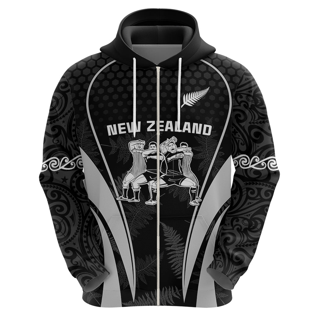 Custom New Zealand Aotearoa Rugby Hoodie Haka Dance Mixed Silver Fern Sporty Style LT9 - Vibe Hoodie Shop