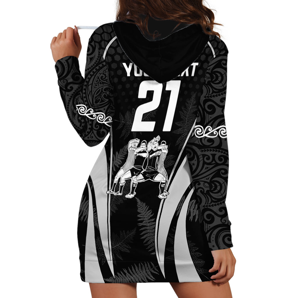 Custom New Zealand Aotearoa Rugby Hoodie Dress Haka Dance Mixed Silver Fern Sporty Style - Vibe Hoodie Shop