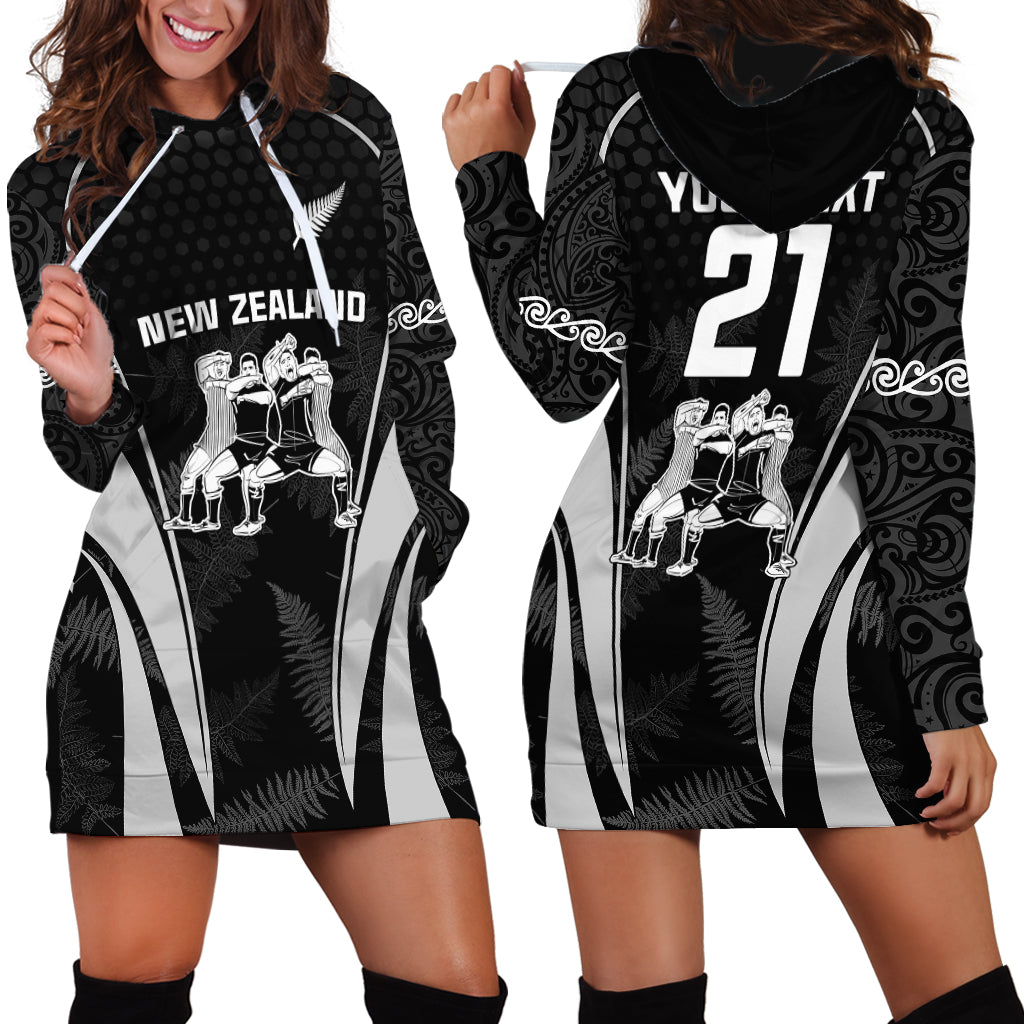 Custom New Zealand Aotearoa Rugby Hoodie Dress Haka Dance Mixed Silver Fern Sporty Style - Vibe Hoodie Shop