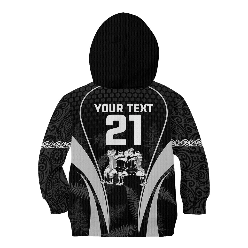 Custom New Zealand Aotearoa Rugby Kid Hoodie Haka Dance Mixed Silver Fern Sporty Style - Vibe Hoodie Shop