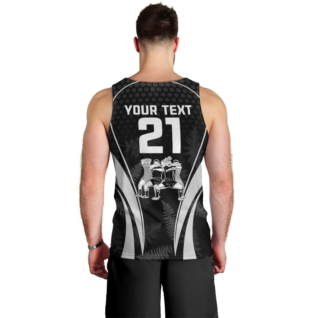 Custom New Zealand Aotearoa Rugby Men Tank Top Haka Dance Mixed Silver Fern Sporty Style - Vibe Hoodie Shop