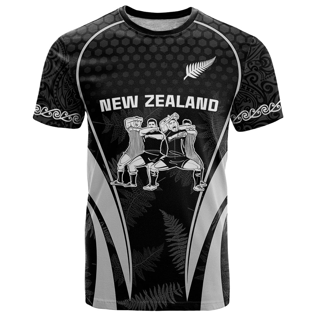 Custom New Zealand Aotearoa Rugby T Shirt Haka Dance Mixed Silver Fern Sporty Style LT9 - Vibe Hoodie Shop