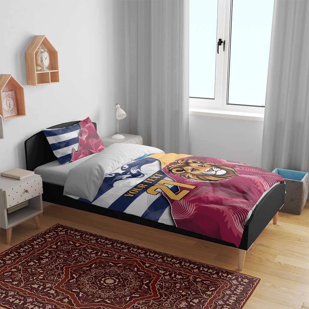 Brisbane-Geelong Football Custom Bedding Set Cracked Metal Style - Vibe Hoodie Shop