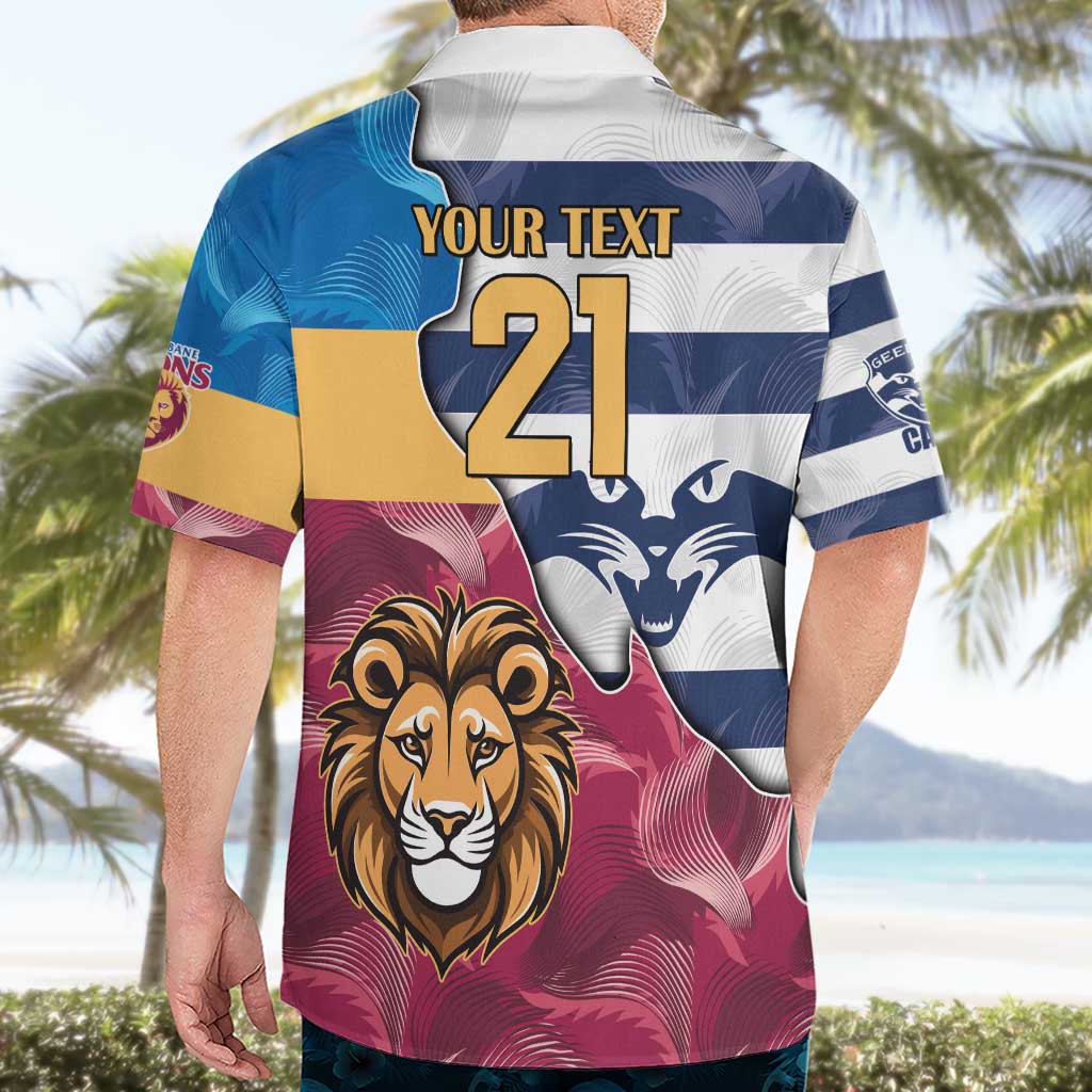 Brisbane-Geelong Football Custom Hawaiian Shirt Cracked Metal Style - Vibe Hoodie Shop