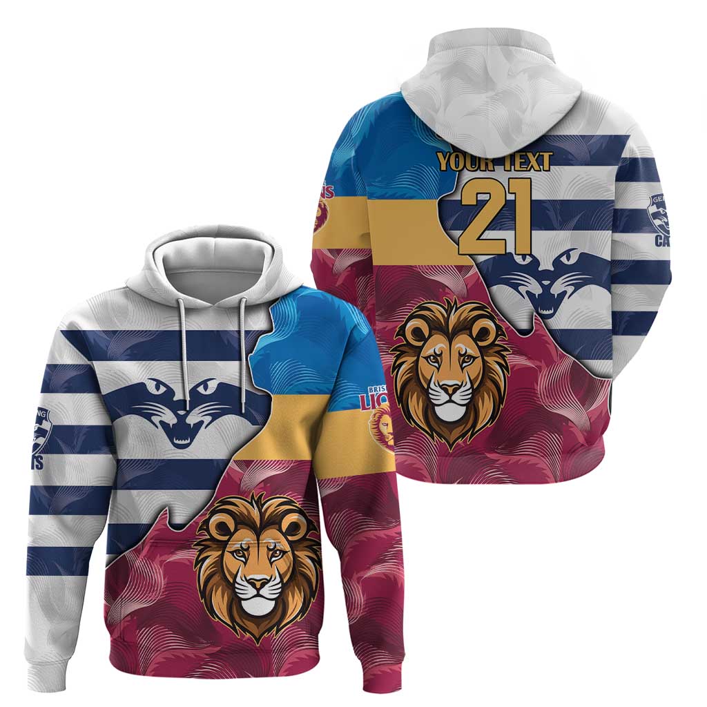 Brisbane-Geelong Football Custom Hoodie Cracked Metal Style LT9 - Vibe Hoodie Shop