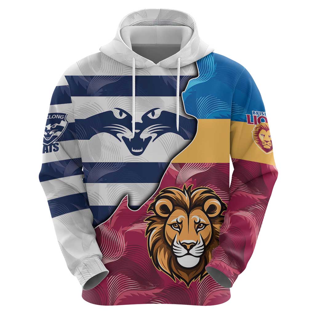 Brisbane-Geelong Football Custom Hoodie Cracked Metal Style LT9 - Vibe Hoodie Shop
