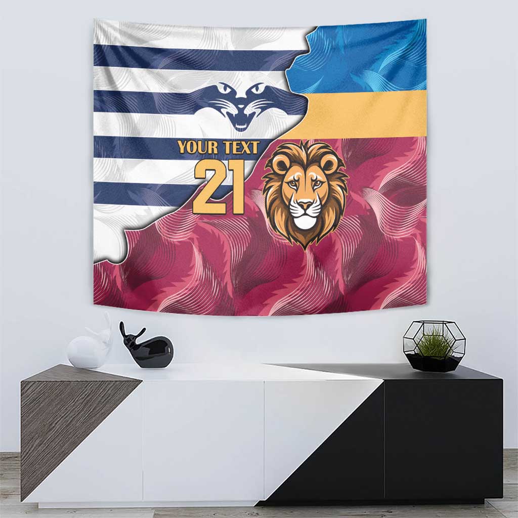 Brisbane-Geelong Football Custom Tapestry Cracked Metal Style - Vibe Hoodie Shop