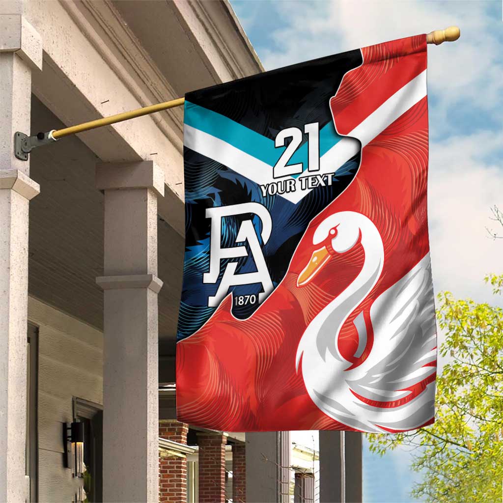 Swans-Port Adelaide Football Custom Garden Flag Cracked Metal Style - Vibe Hoodie Shop