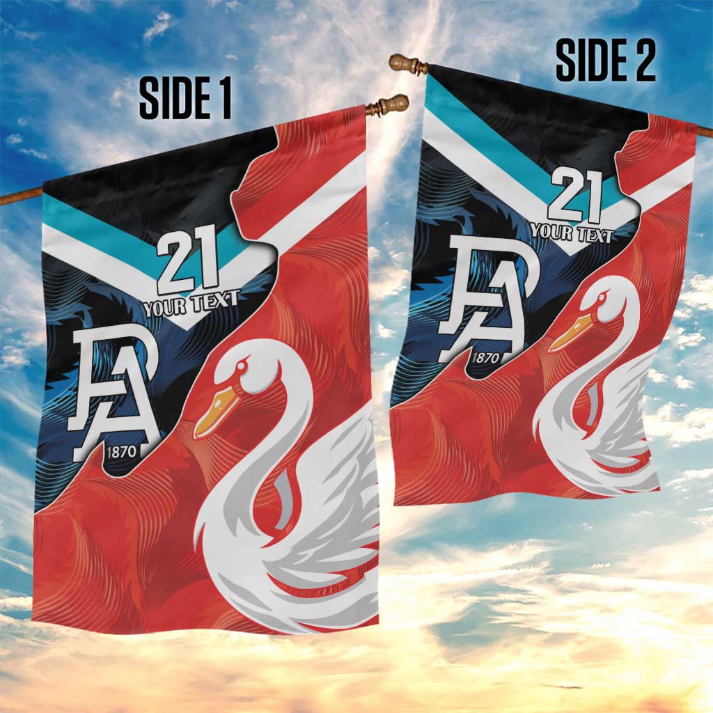 Swans-Port Adelaide Football Custom Garden Flag Cracked Metal Style - Vibe Hoodie Shop