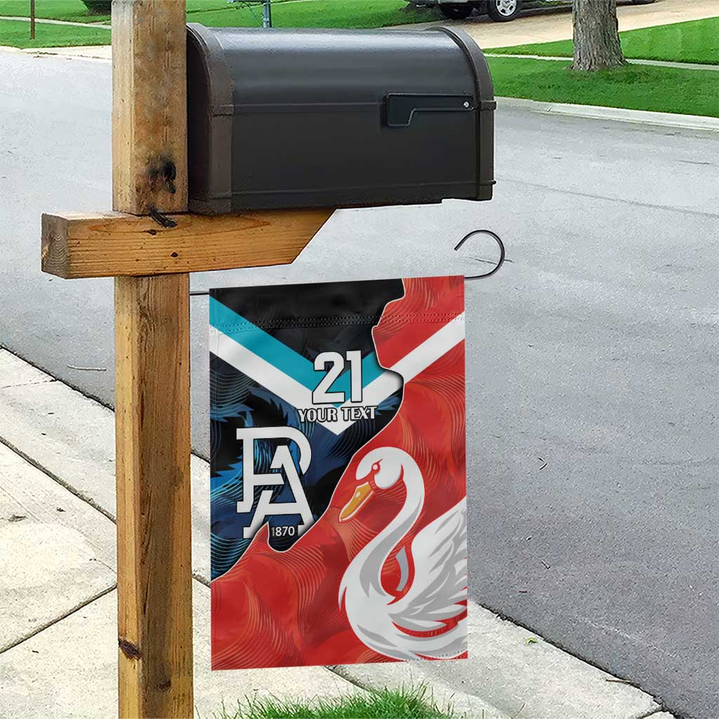 Swans-Port Adelaide Football Custom Garden Flag Cracked Metal Style - Vibe Hoodie Shop