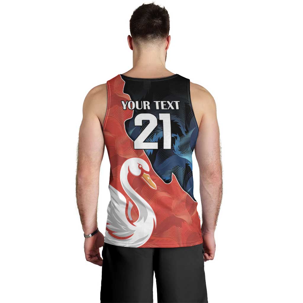 Swans-Port Adelaide Football Custom Men Tank Top Cracked Metal Style - Vibe Hoodie Shop