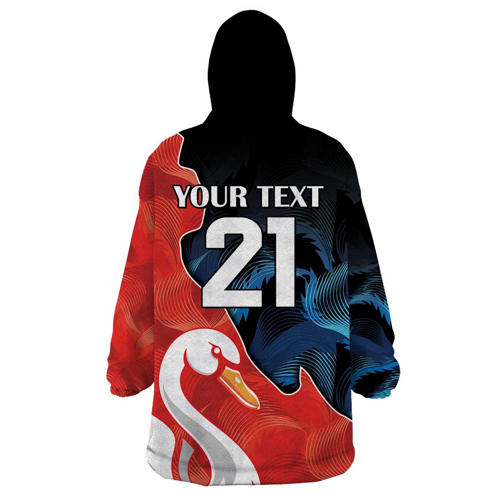 Swans-Port Adelaide Football Custom Wearable Blanket Hoodie Cracked Metal Style - Vibe Hoodie Shop