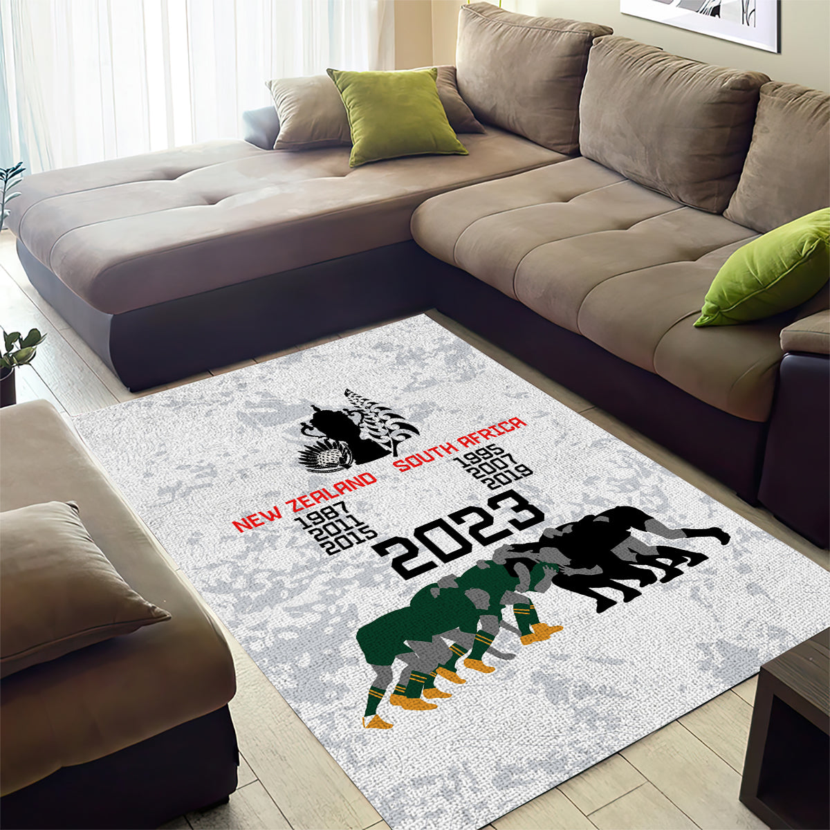 New Zealand South Africa Rugby Area Rug History Commemorative World Cup Winners Unique - Vibe Hoodie Shop