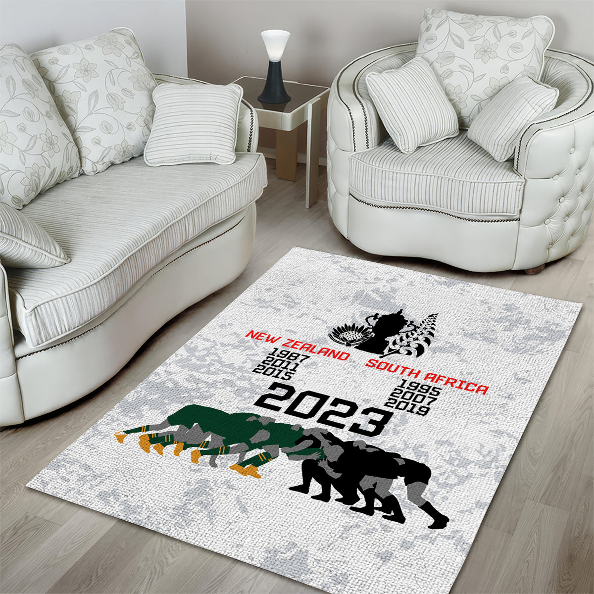 New Zealand South Africa Rugby Area Rug History Commemorative World Cup Winners Unique - Vibe Hoodie Shop