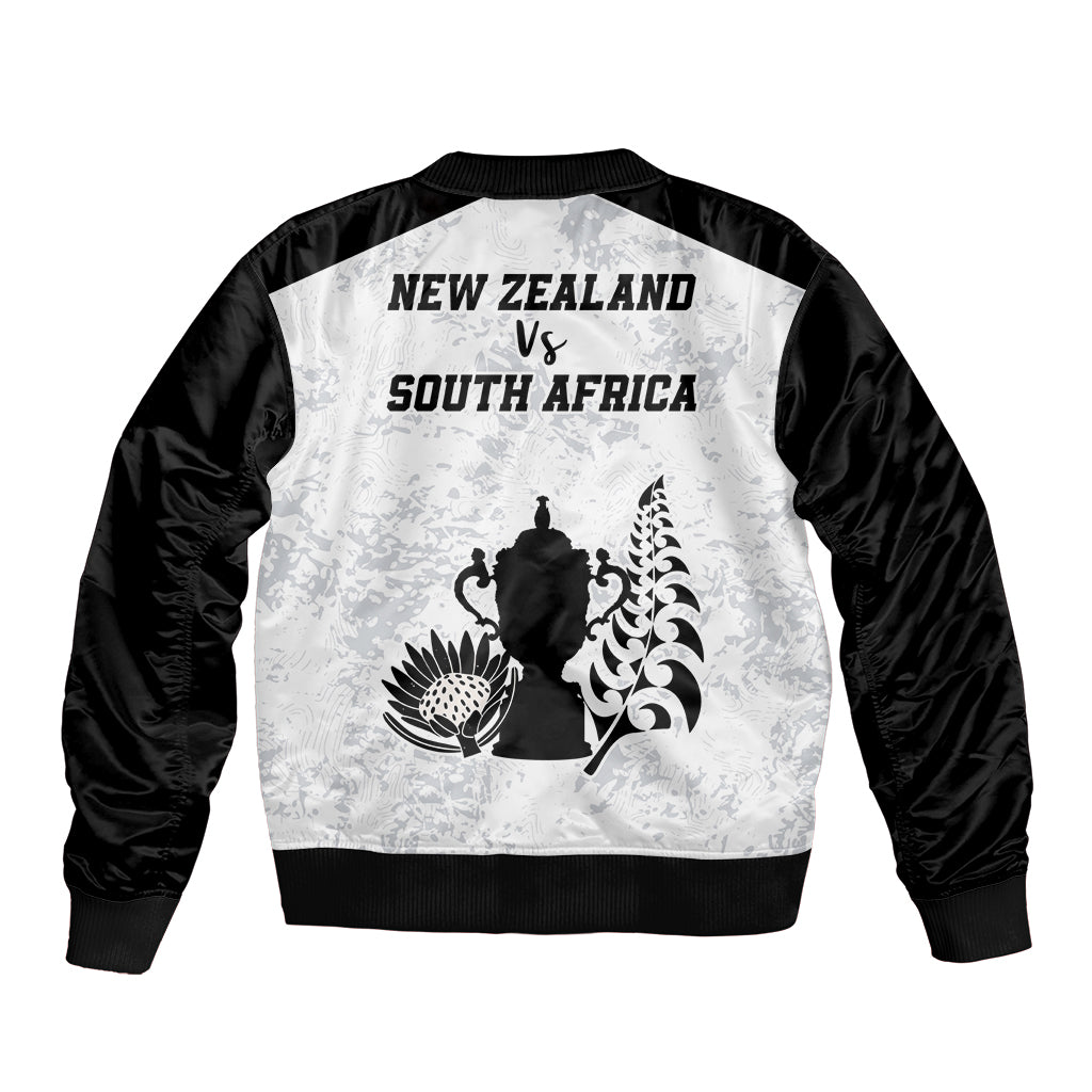 New Zealand South Africa Rugby Bomber Jacket History Commemorative World Cup Winners Unique - Vibe Hoodie Shop