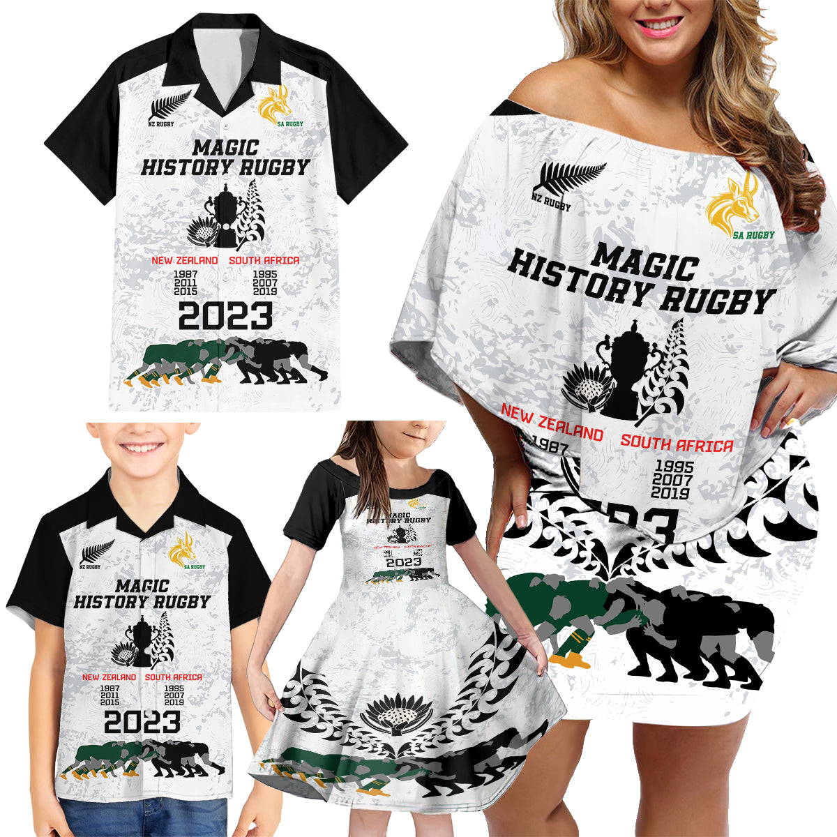 new-zealand-south-africa-rugby-family-matching-off-shoulder-short-dress-and-hawaiian-shirt-history-commemorative-world-cup-winners-unique
