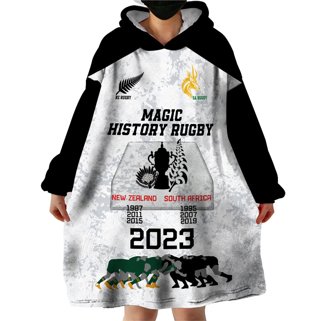 New Zealand South Africa Rugby Wearable Blanket Hoodie History Commemorative World Cup Winners Unique - Vibe Hoodie Shop