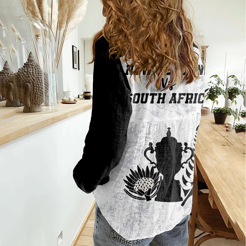 New Zealand South Africa Rugby Women Casual Shirt History Commemorative World Cup Winners Unique - Vibe Hoodie Shop