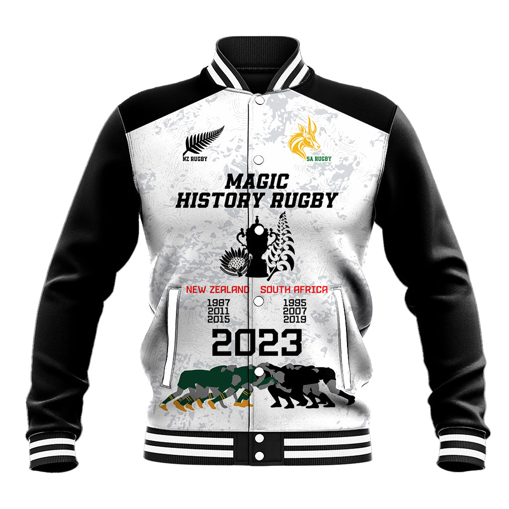 Custom New Zealand South Africa Rugby Baseball Jacket History Commemorative World Cup Winners Unique - Vibe Hoodie Shop