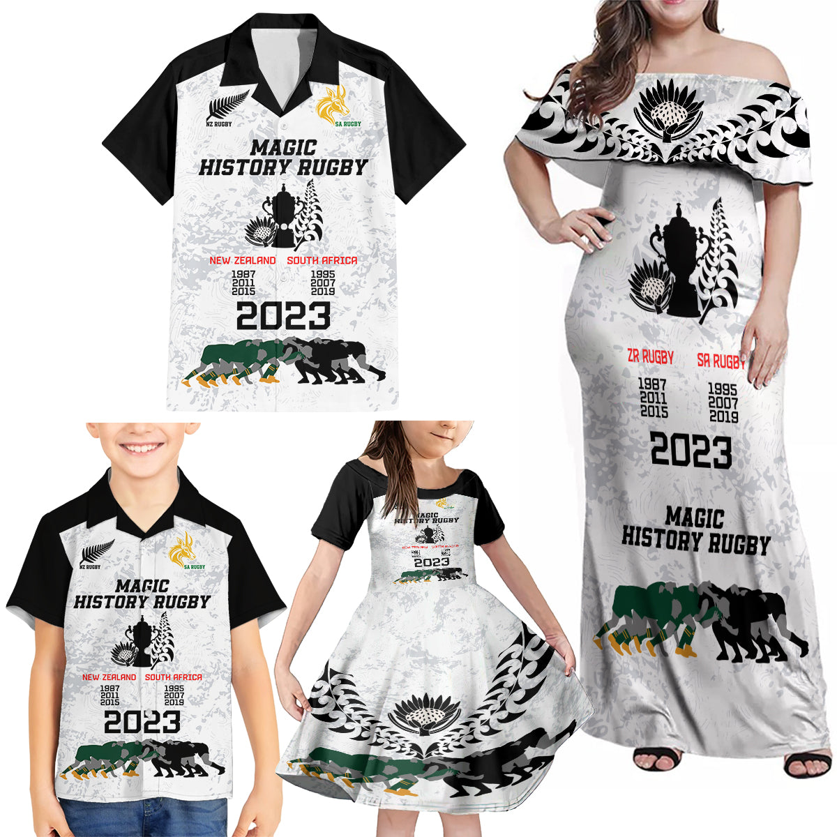 custom-new-zealand-south-africa-rugby-family-matching-off-shoulder-maxi-dress-and-hawaiian-shirt-history-commemorative-world-cup-winners-unique