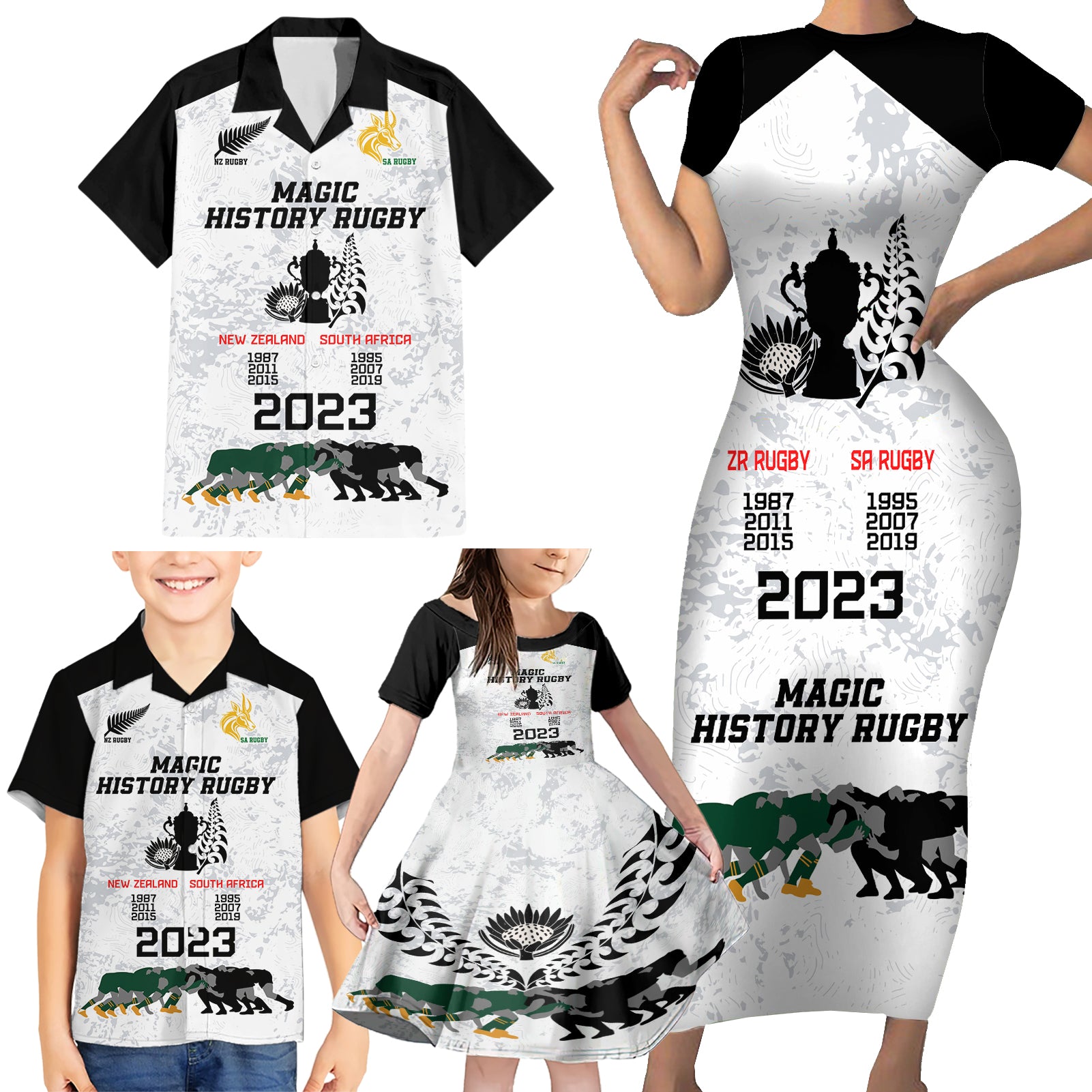 custom-new-zealand-south-africa-rugby-family-matching-short-sleeve-bodycon-dress-and-hawaiian-shirt-history-commemorative-world-cup-winners-unique