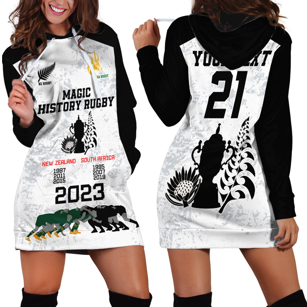 Custom New Zealand South Africa Rugby Hoodie Dress History Commemorative World Cup Winners Unique - Vibe Hoodie Shop