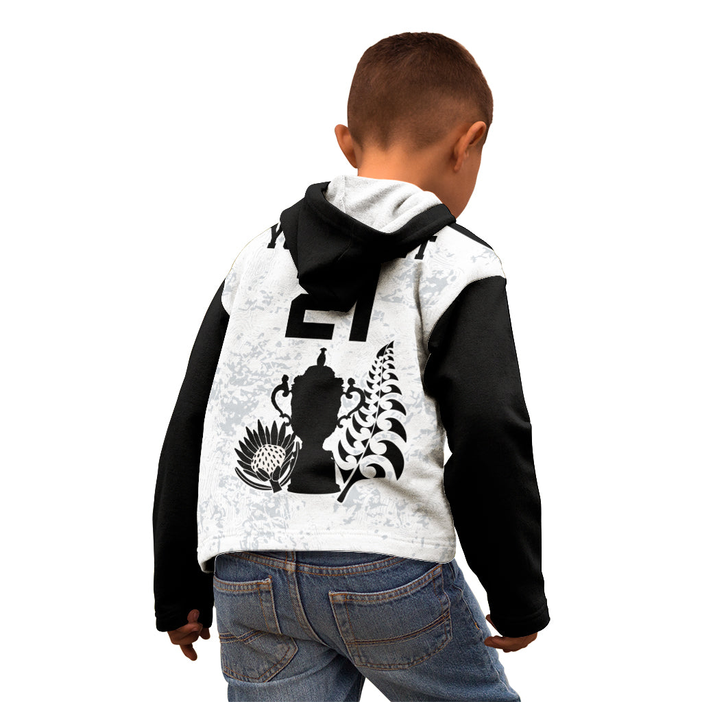 Custom New Zealand South Africa Rugby Kid Hoodie History Commemorative World Cup Winners Unique - Vibe Hoodie Shop