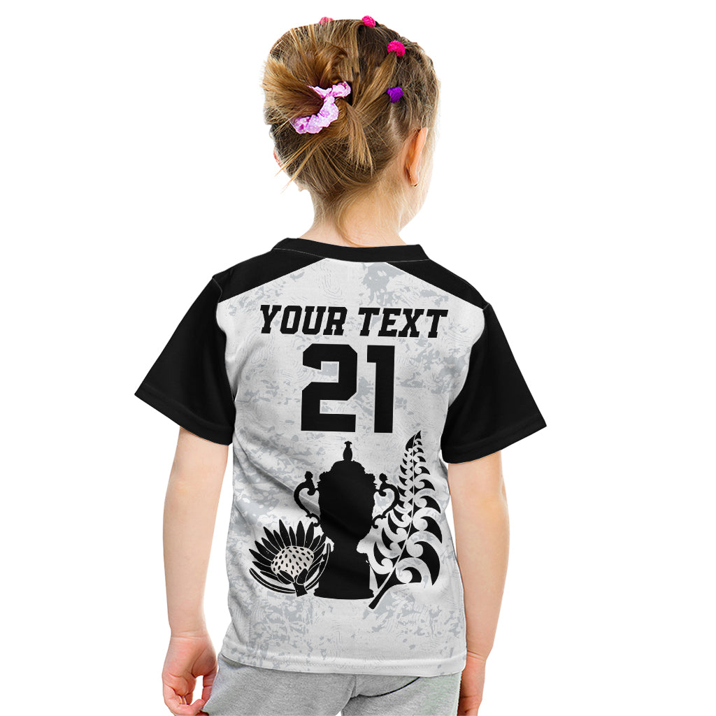 Custom New Zealand South Africa Rugby Kid T Shirt History Commemorative World Cup Winners Unique - Vibe Hoodie Shop