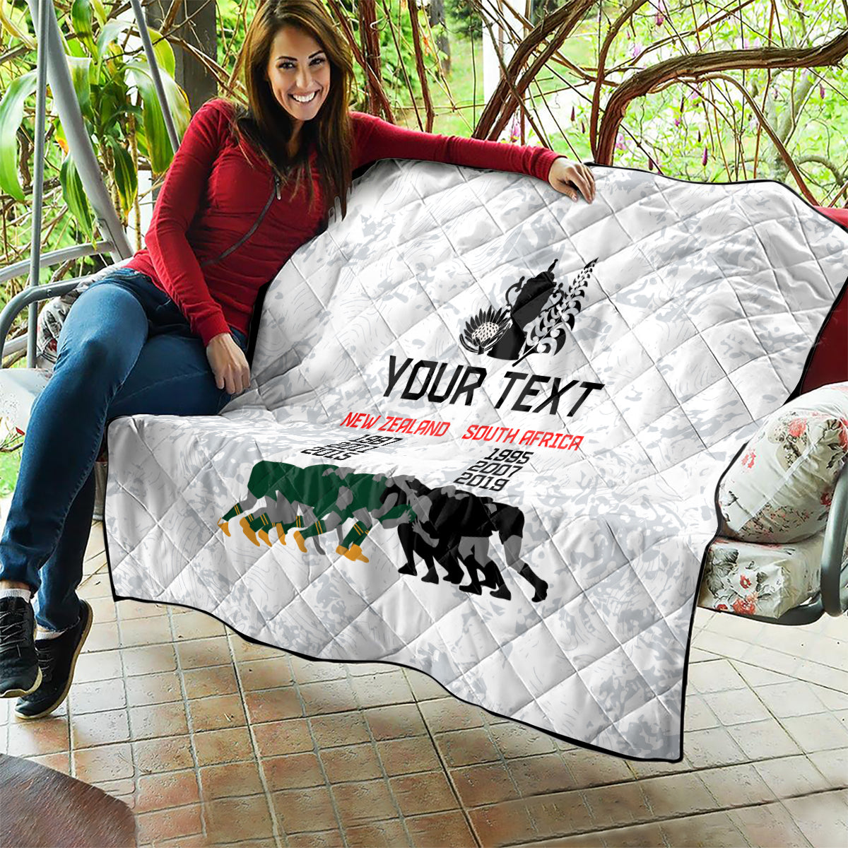 Custom New Zealand South Africa Rugby Quilt History Commemorative World Cup Winners Unique - Vibe Hoodie Shop