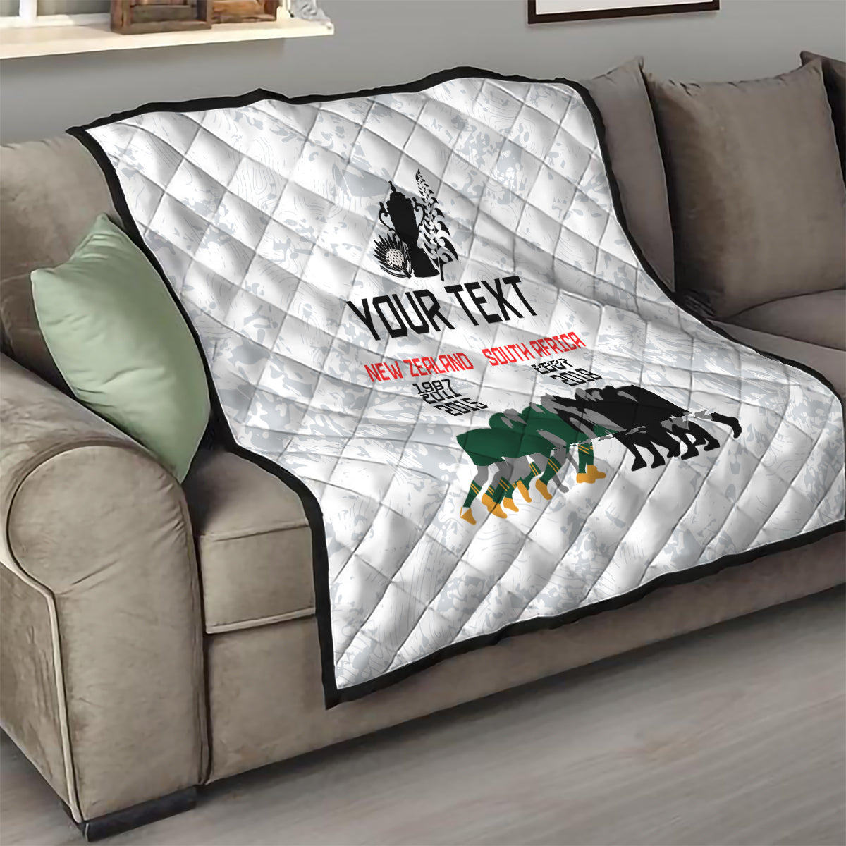 Custom New Zealand South Africa Rugby Quilt History Commemorative World Cup Winners Unique - Vibe Hoodie Shop