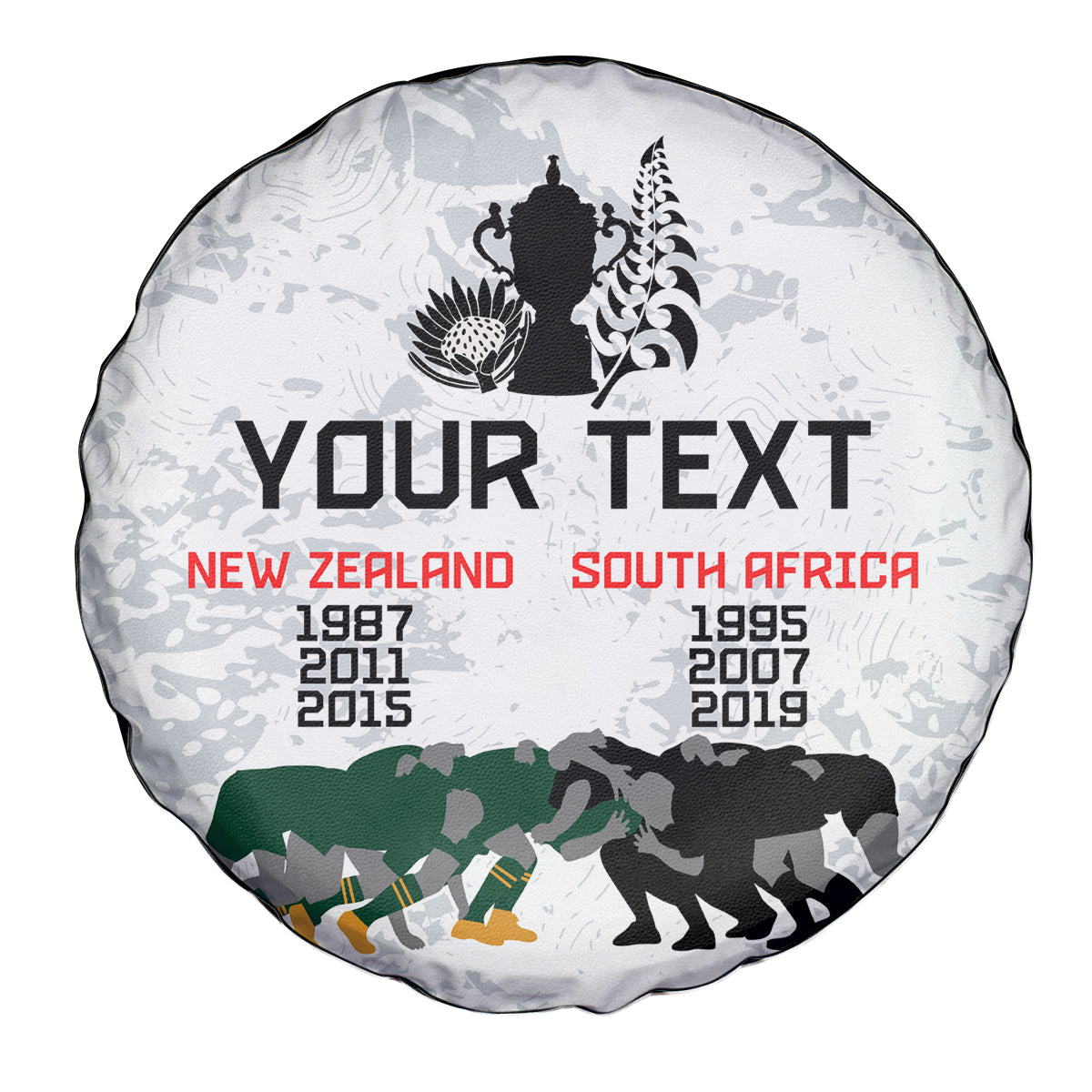 Custom New Zealand South Africa Rugby Spare Tire Cover History Commemorative World Cup Winners Unique - Vibe Hoodie Shop