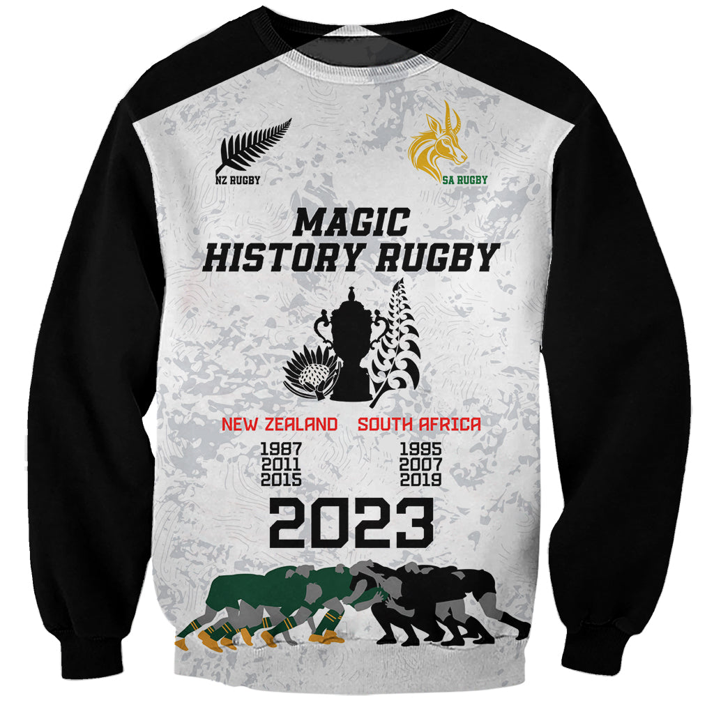 Custom New Zealand South Africa Rugby Sweatshirt History Commemorative World Cup Winners Unique - Vibe Hoodie Shop