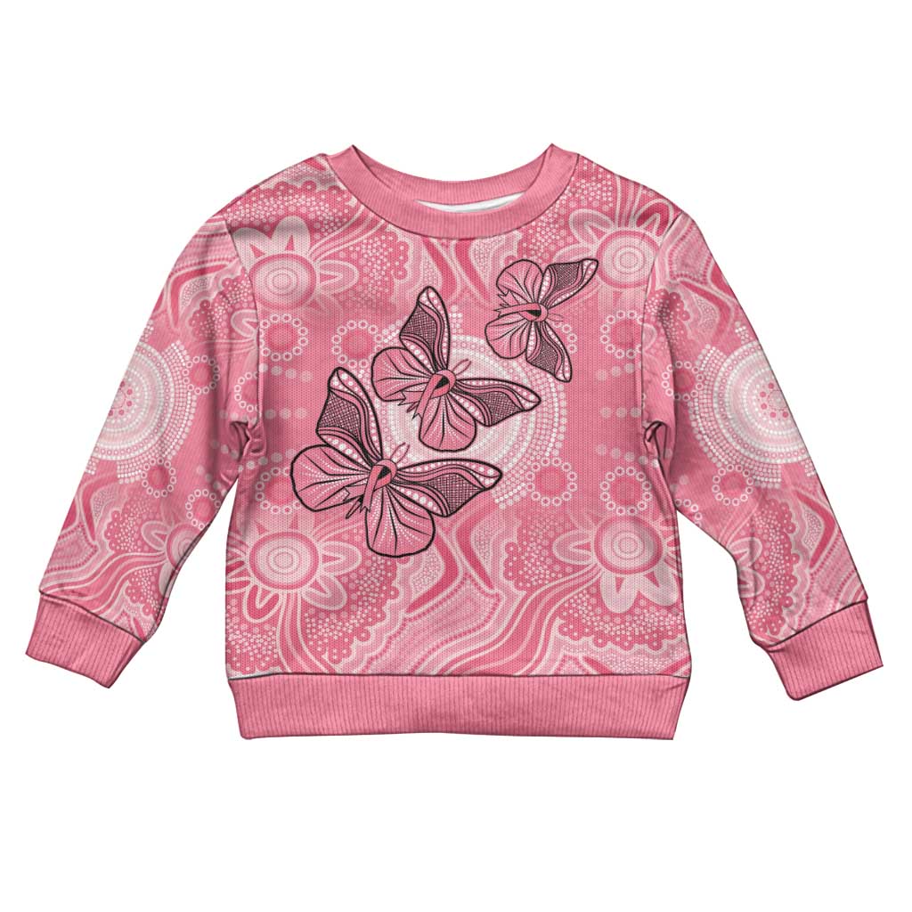 Personalized Pink Butterfly Spirit Kid Ugly Christmas Sweater Australia’s Breast Cancer Awareness - Vibe Hoodie