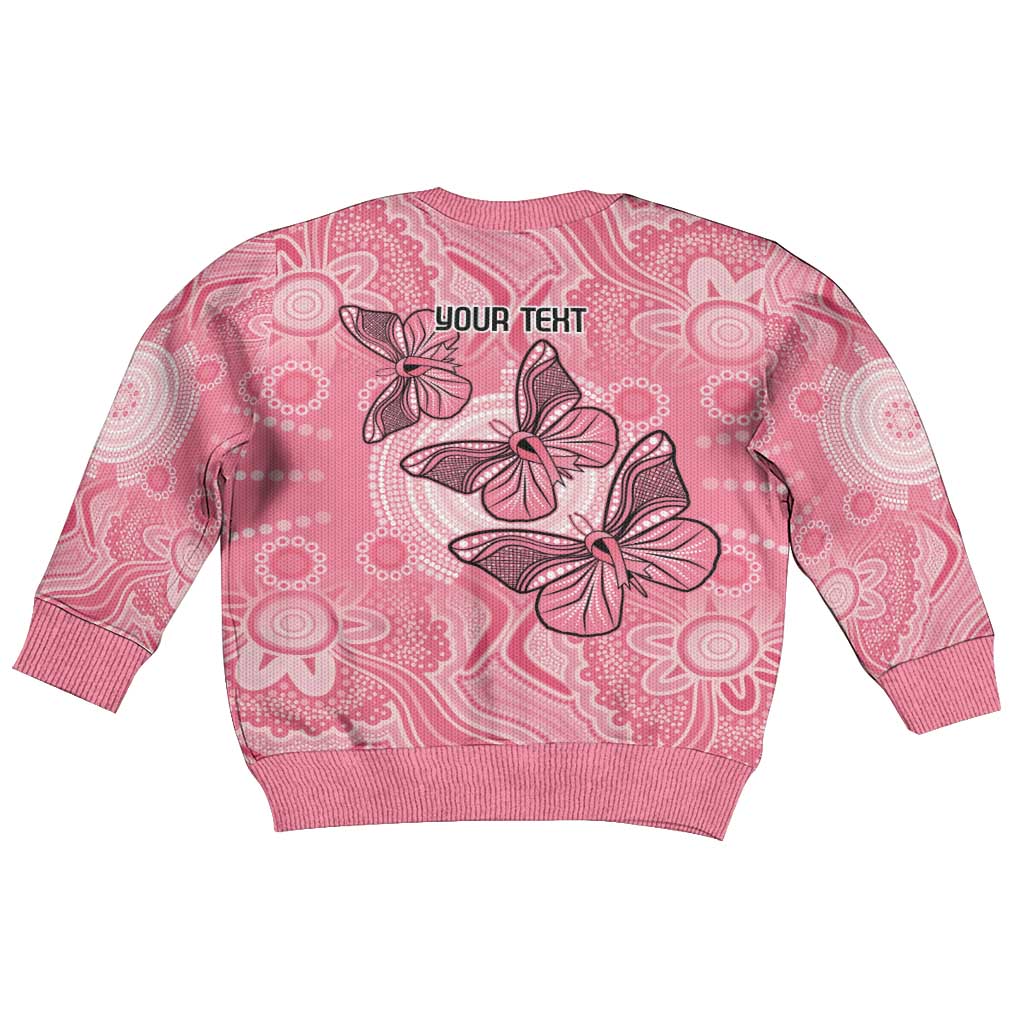 Personalized Pink Butterfly Spirit Kid Ugly Christmas Sweater Australia’s Breast Cancer Awareness - Vibe Hoodie