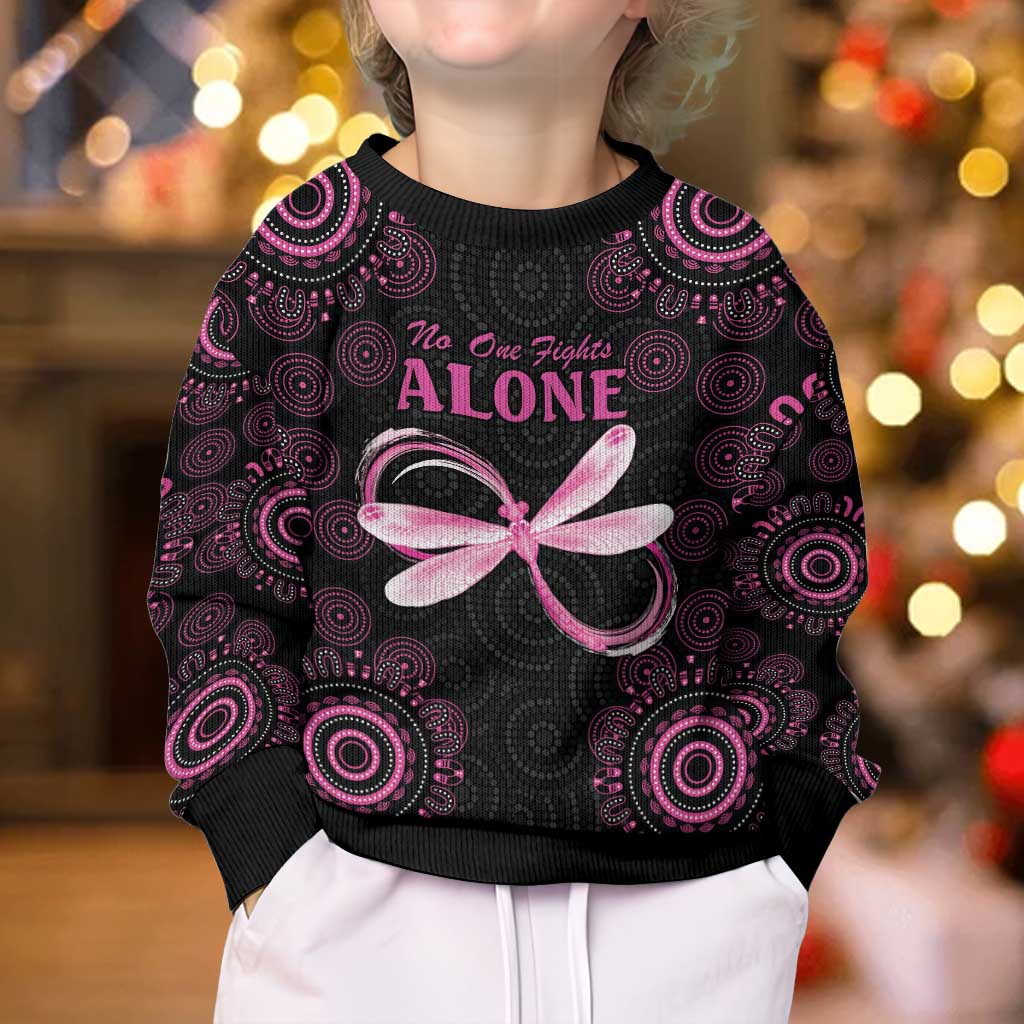 Personalized Pink Dragonfly Aboriginal of Hope Kid Ugly Christmas Sweater Australia’s Breast Cancer Awareness - Vibe Hoodie