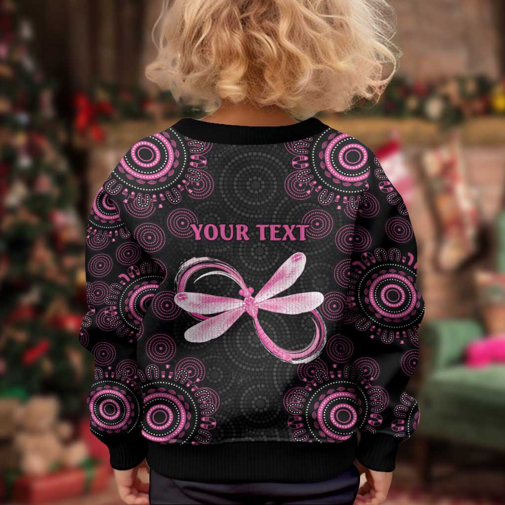 Personalized Pink Dragonfly Aboriginal of Hope Kid Ugly Christmas Sweater Australia’s Breast Cancer Awareness - Vibe Hoodie