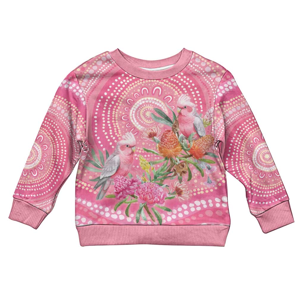 Personalized Pink Galah Aboriginal Dot Art Kid Ugly Christmas Sweater Australia’s Breast Cancer Awareness - Vibe Hoodie