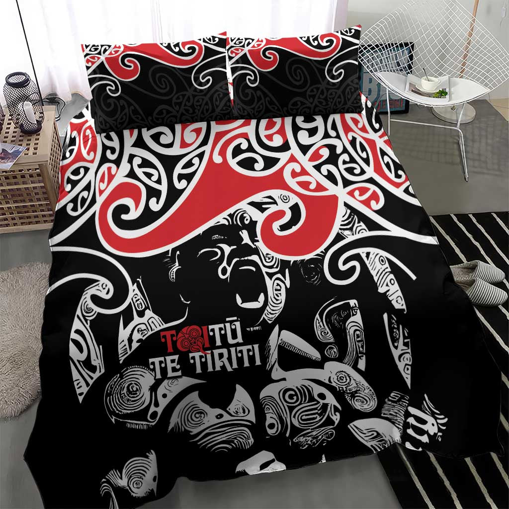 Aotearoa Toitu Te Tiriti Bedding Set New Zealand Stand Together Stand Stronger - Vibe Hoodie Shop