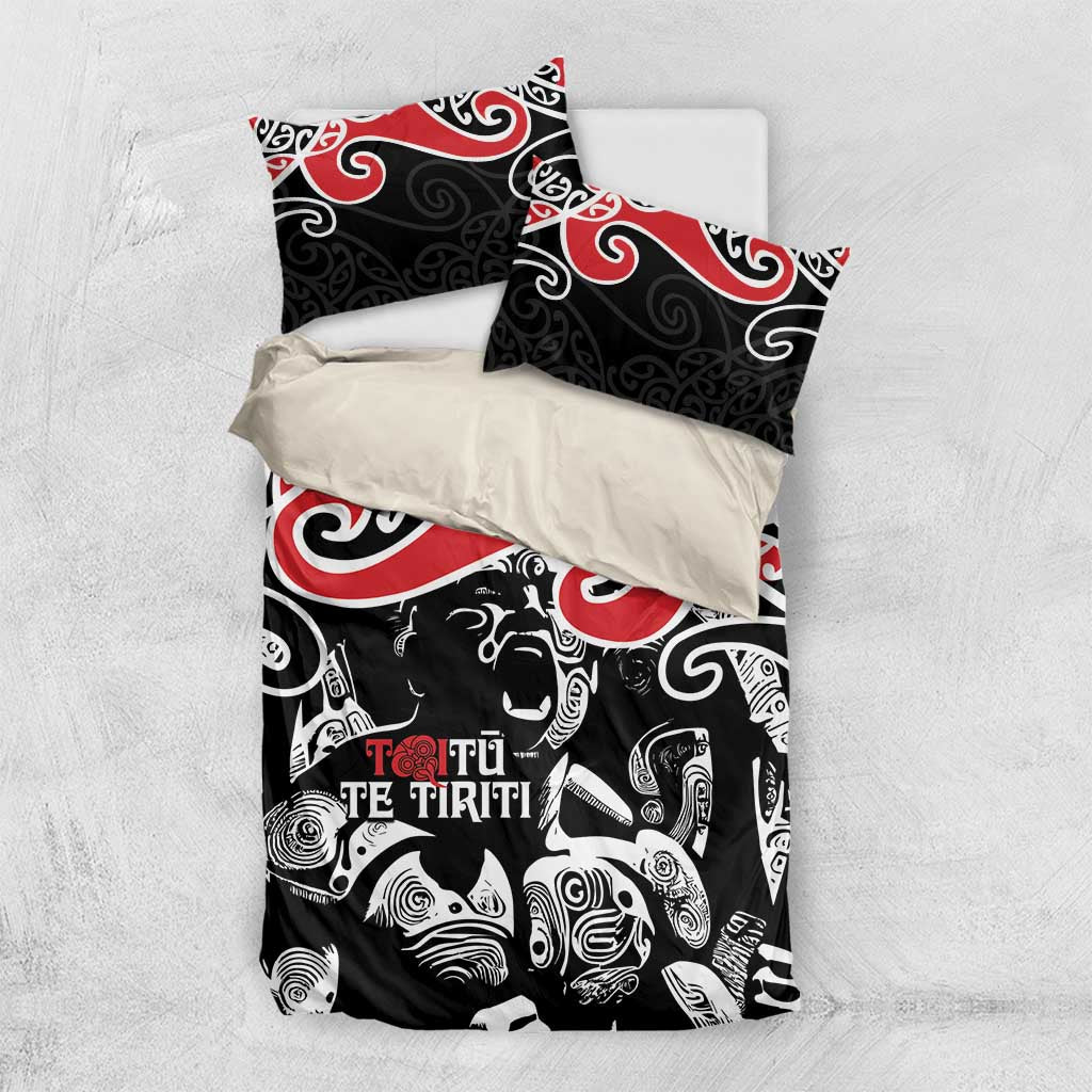Aotearoa Toitu Te Tiriti Bedding Set New Zealand Stand Together Stand Stronger - Vibe Hoodie Shop