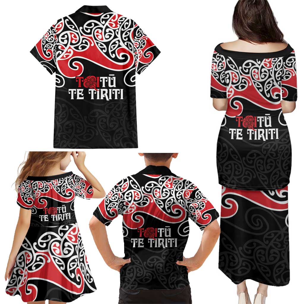 Aotearoa Toitu Te Tiriti Family Matching Puletasi and Hawaiian Shirt New Zealand Stand Together Stand Stronger