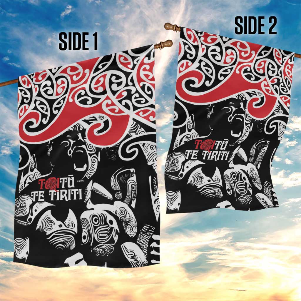 Aotearoa Toitu Te Tiriti Garden Flag New Zealand Stand Together Stand Stronger - Vibe Hoodie Shop