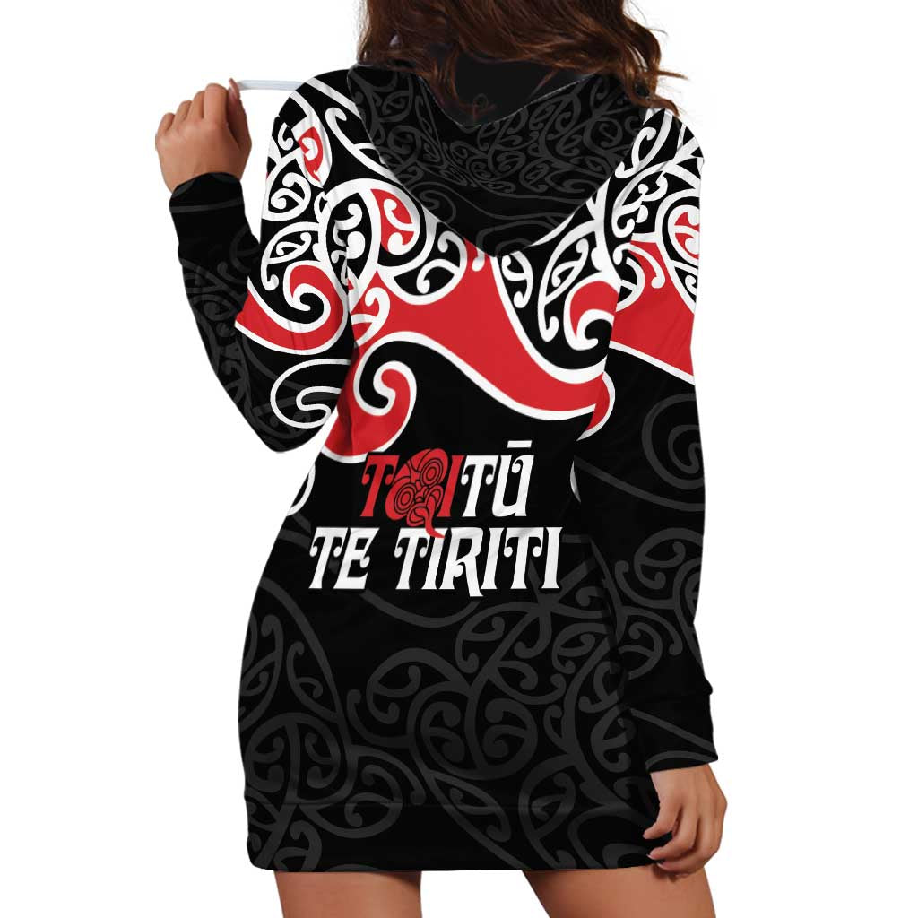 Aotearoa Toitu Te Tiriti Hoodie Dress New Zealand Stand Together Stand Stronger - Vibe Hoodie Shop