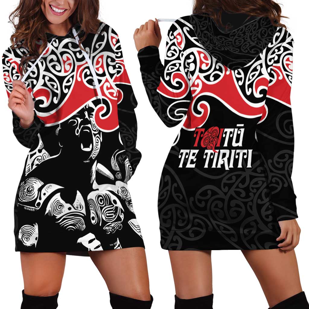 Aotearoa Toitu Te Tiriti Hoodie Dress New Zealand Stand Together Stand Stronger - Vibe Hoodie Shop