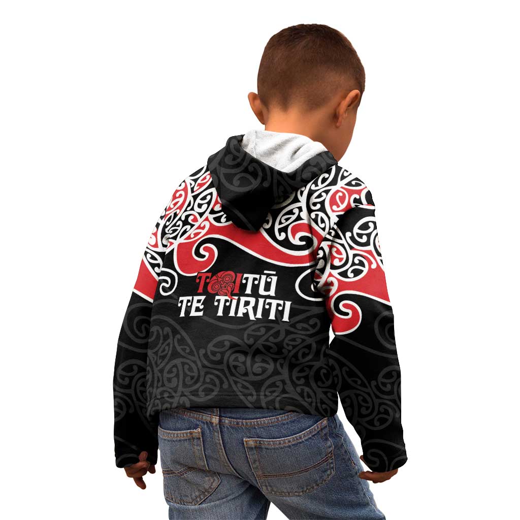Aotearoa Toitu Te Tiriti Kid Hoodie New Zealand Stand Together Stand Stronger - Vibe Hoodie Shop