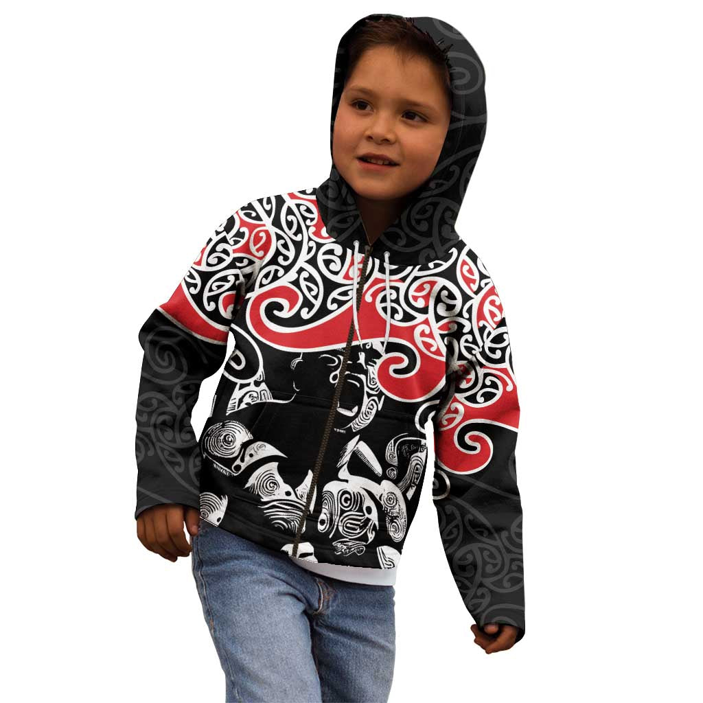 Aotearoa Toitu Te Tiriti Kid Hoodie New Zealand Stand Together Stand Stronger - Vibe Hoodie Shop