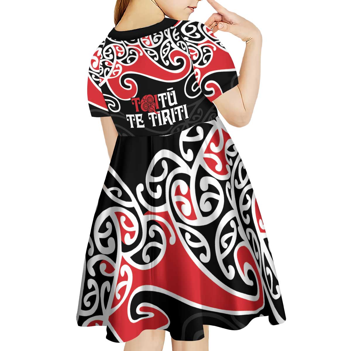 Aotearoa Toitu Te Tiriti Kid Short Sleeve Dress New Zealand Stand Together Stand Stronger - Vibe Hoodie Shop