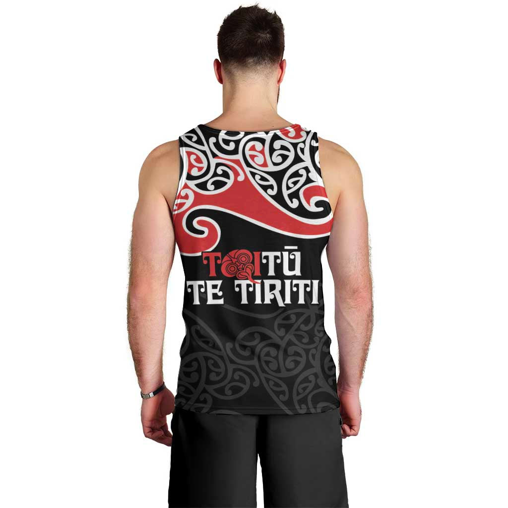 Aotearoa Toitu Te Tiriti Men Tank Top New Zealand Stand Together Stand Stronger - Vibe Hoodie Shop