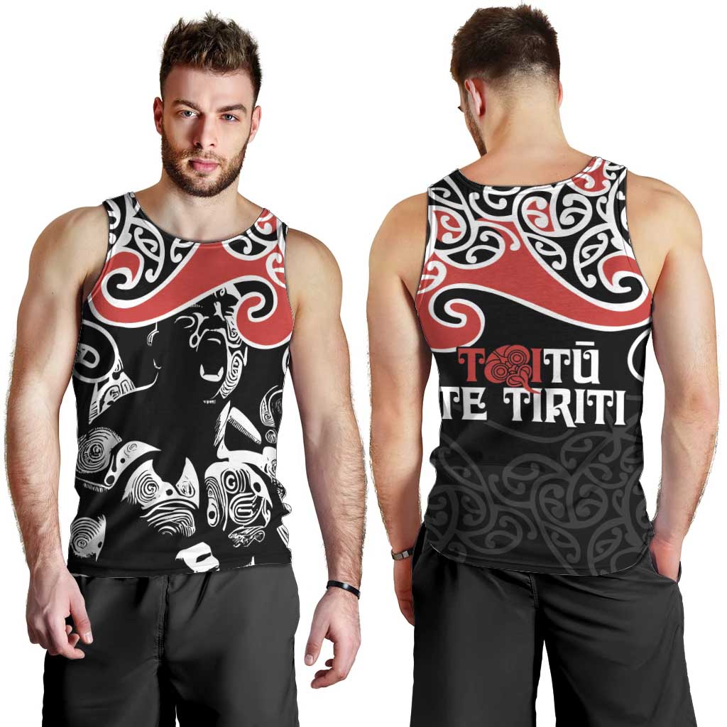 Aotearoa Toitu Te Tiriti Men Tank Top New Zealand Stand Together Stand Stronger - Vibe Hoodie Shop