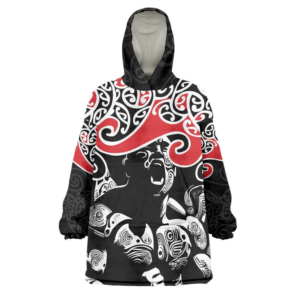 Aotearoa Toitu Te Tiriti Wearable Blanket Hoodie New Zealand Stand Together Stand Stronger - Vibe Hoodie Shop